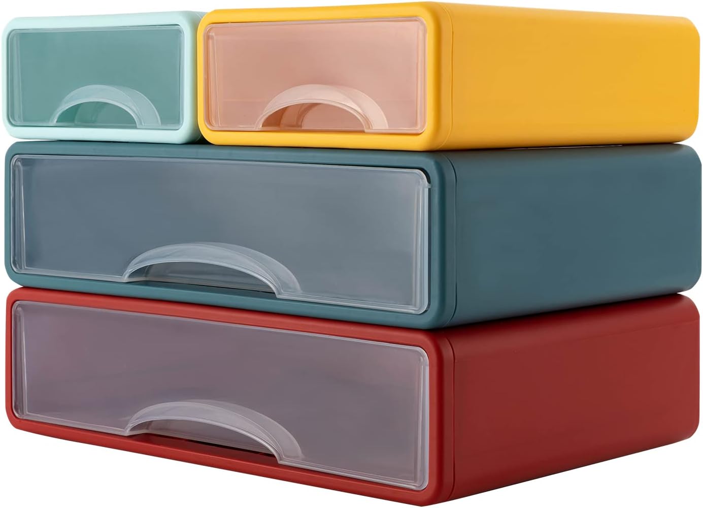 Yaminie Desk Storage Box with 4 Drawers, Stackable Office