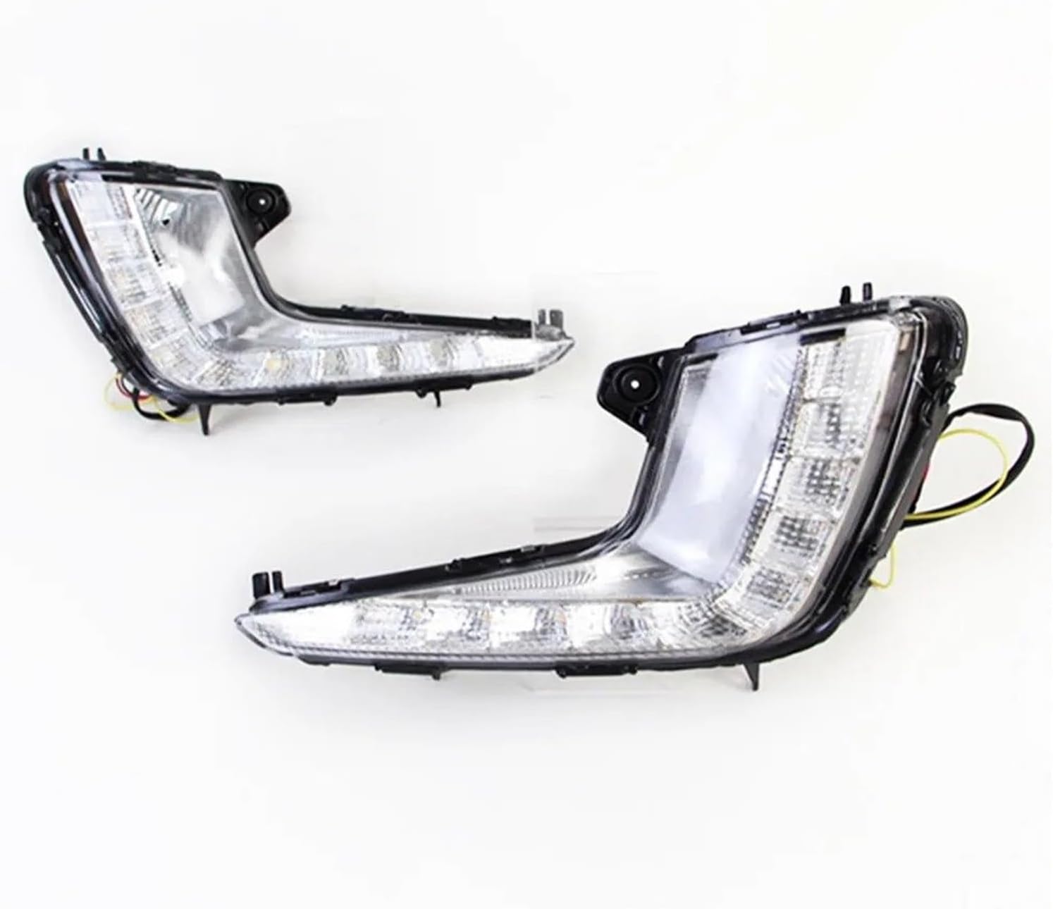 Car Head Lamp For KIA For RIO K2 2012 2013 2014 Car Flashing 1Set Daytime Running Lights Fog Head Lamp Cover With Turn Signal Car Styling DRL Front Headlight(White DRL)