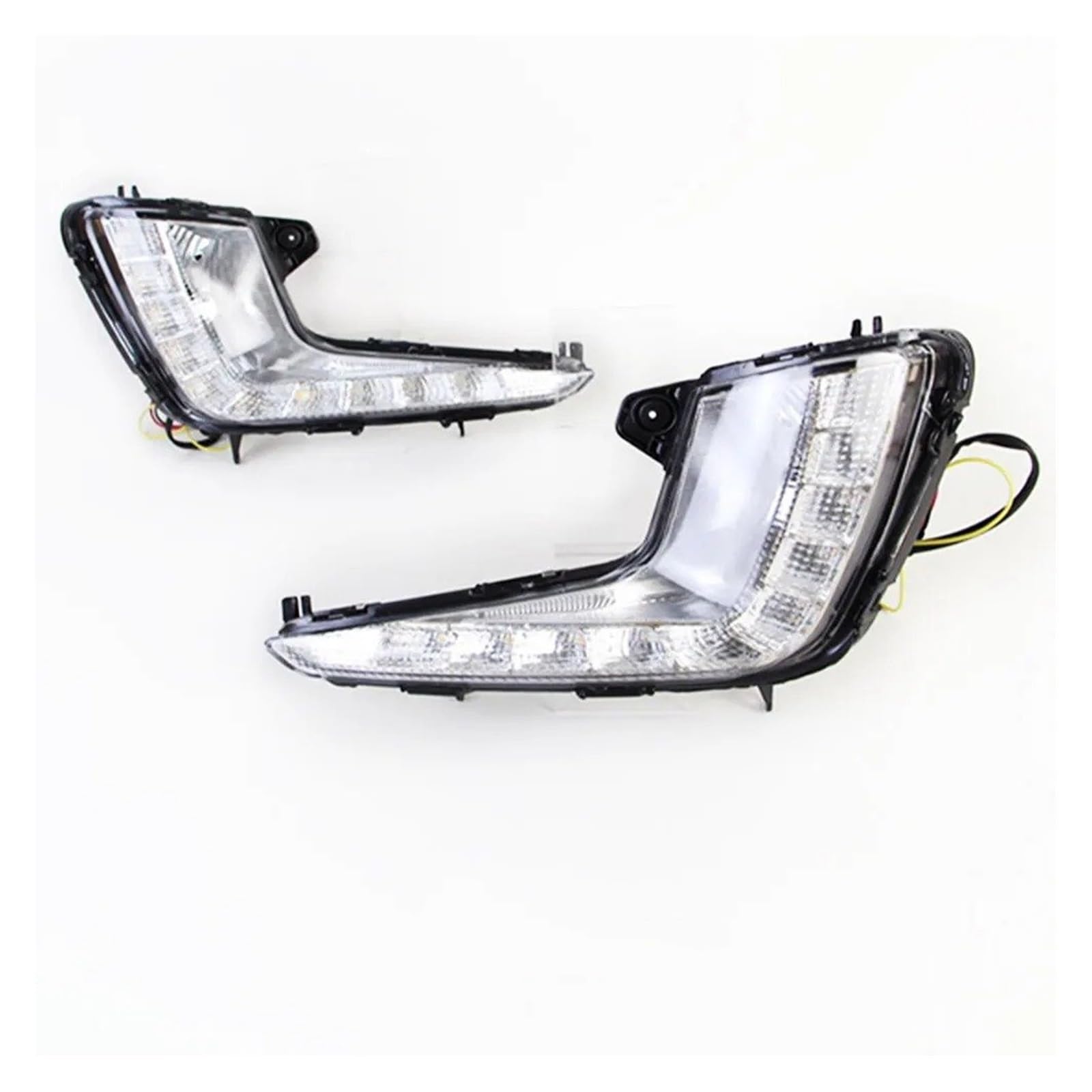 Car Head Lamp For KIA For RIO K2 2012 2013 2014 Car Flashing 1Set Daytime Running Lights Fog Head Lamp Cover With Turn Signal Car Styling DRL Front Headlight(White DRL)