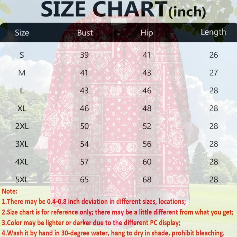 Boho Floral Shirts for Women Lapel Long Sleeve Womens Button Down Blouse Business Clothes with Pocket Spring Tops image 5