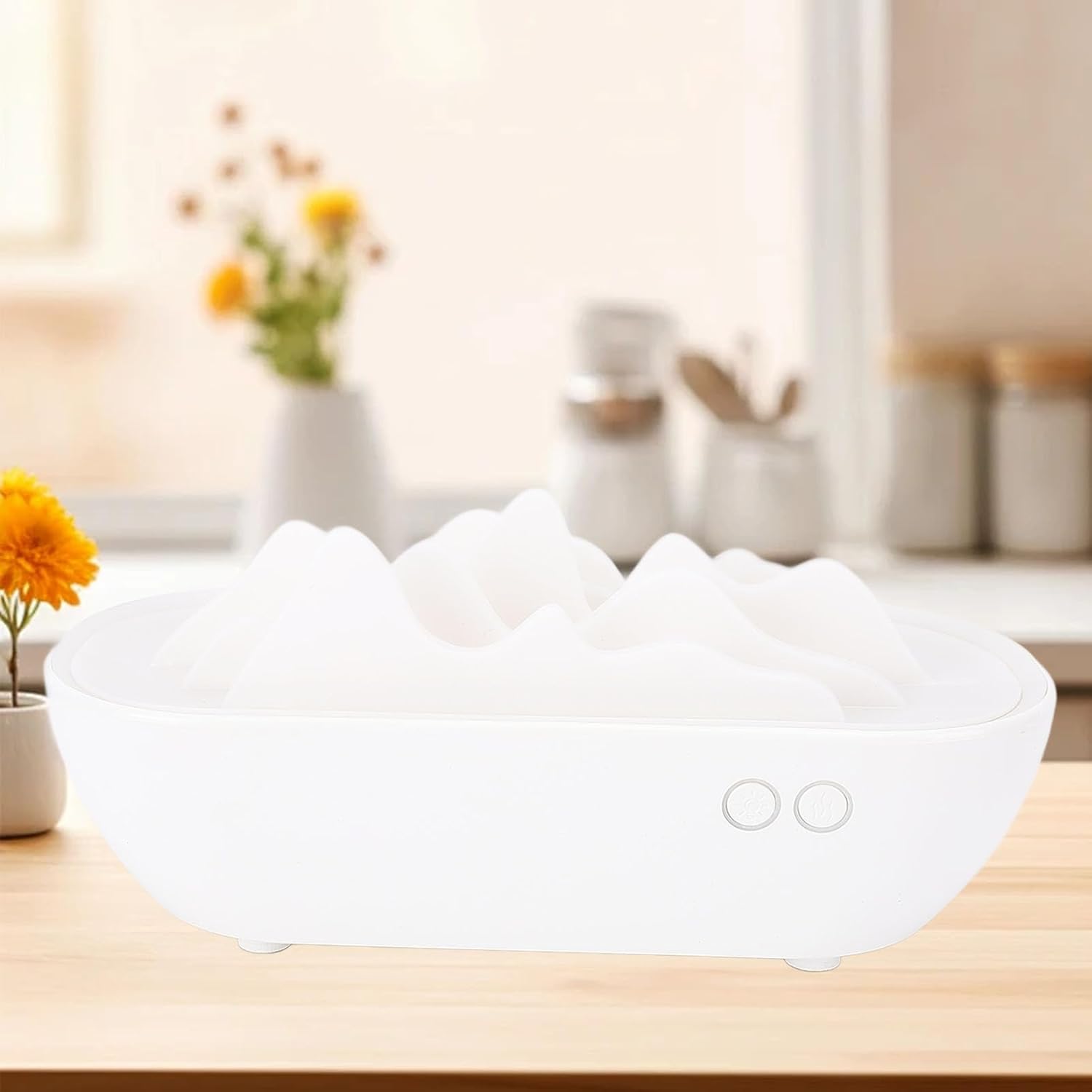 Aromatherapy Diffuser, Chinese Mountains Design Compact Essential Oil Diffuser Humidifier Cool Mist Humidifier for Home Office (White)