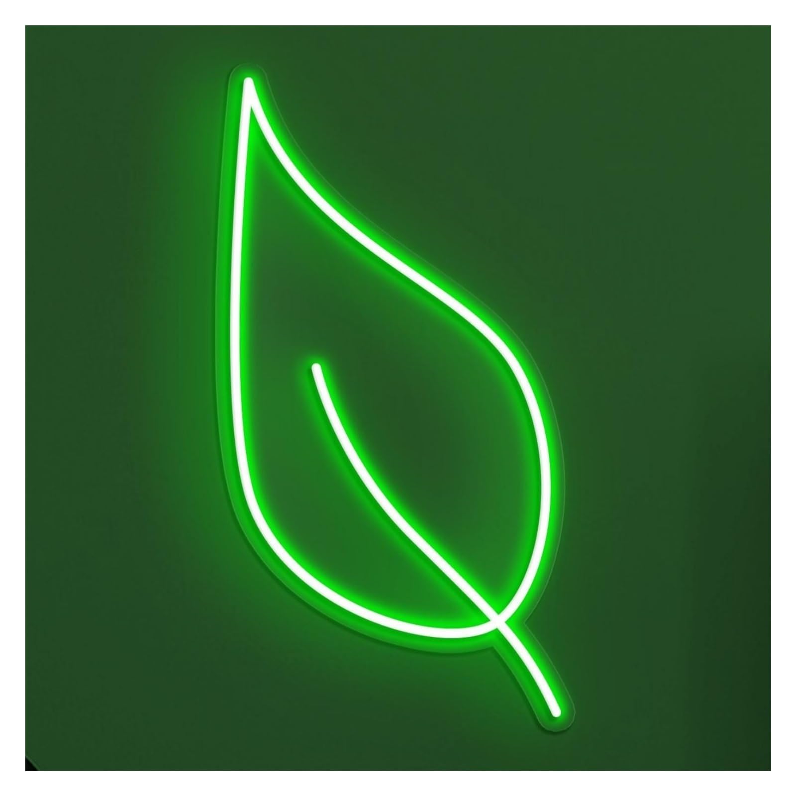 Rongch Green Hanging Art Signs Leaf Neon Sign Handmade, Suitable For Plant Shop Decor With Brightness Adjustable 30Cm(Green)