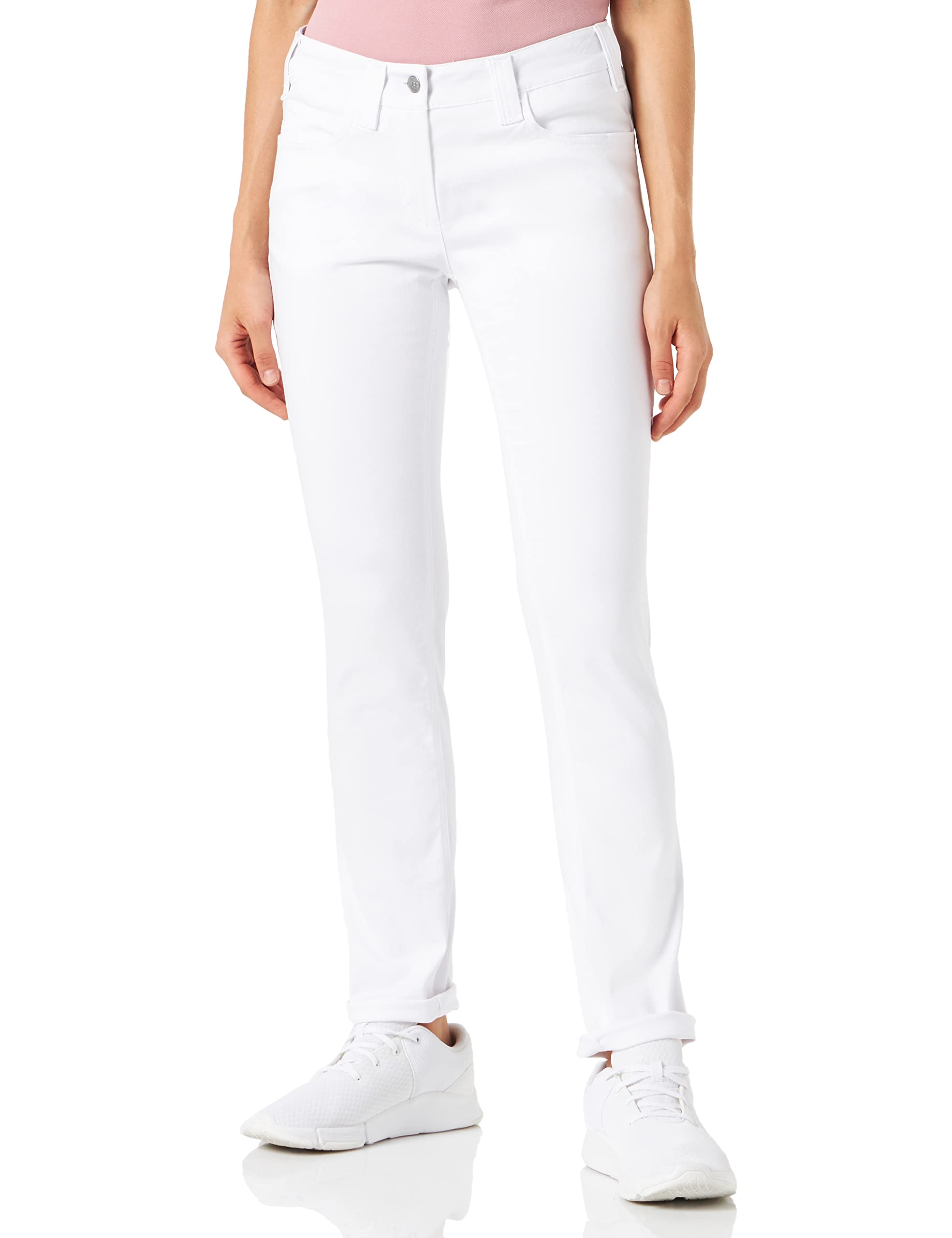 BP 1755-311-0021-30/34 Stretch Fabric Slim Fit Jeans for Women, 65% Cotton/30% Polyester/5% Elastane, White, 30/34 Size