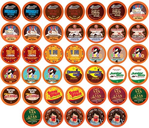 Two Rivers Coffee Hot Chocolate Pods Single Serve Cocoa Variety Sampler Pack Compatible with 2.0 Keurig K-Cup Brewers, 40 Count