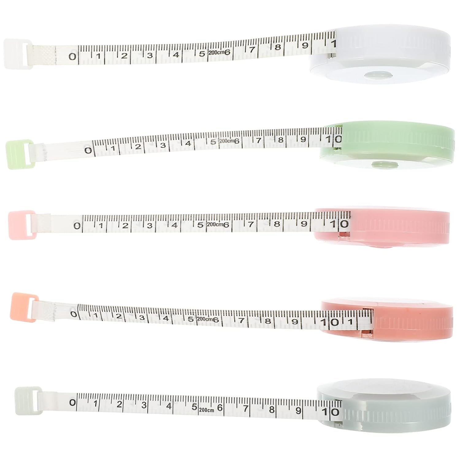 5pcs Retractable Tailor Tape Measure Soft Mini Measuring Tape Measurer for Home Portable Sewing Tool