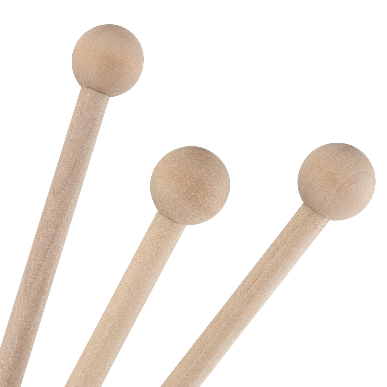 YUENPUN 20 PCS Wood Mallets Percussion Sticks, Round Head Chime Mallet, Xylophone Mallet Percussion Sticks - Image 3
