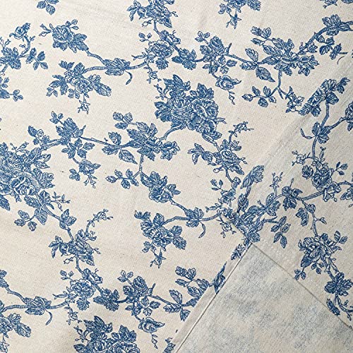 YiHomer Pastoral Rectangle Tablecloth - 60 x 120 Inch Table Cloth - Washable Table Cover with Dust-Proof Wrinkle Resistant for Restaurant, Picnic, Indoor and Outdoor Dining, Floral (Dark Blue) by YiHomer - Image 2