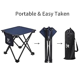 Opliy Camping Stool, Folding Small Chair Portable Camp Stool for Camping Fishing Hiking Gardening and Beach, Camping Seat with Carry Bag (Blue)