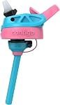 Contigo Kids Aubrey Straw Water Bottle with Leak-Proof Lid, BPA-Free Plastic, Dishwasher Safe, Blue Raspberry Butterlies, 14 oz (414 mL)