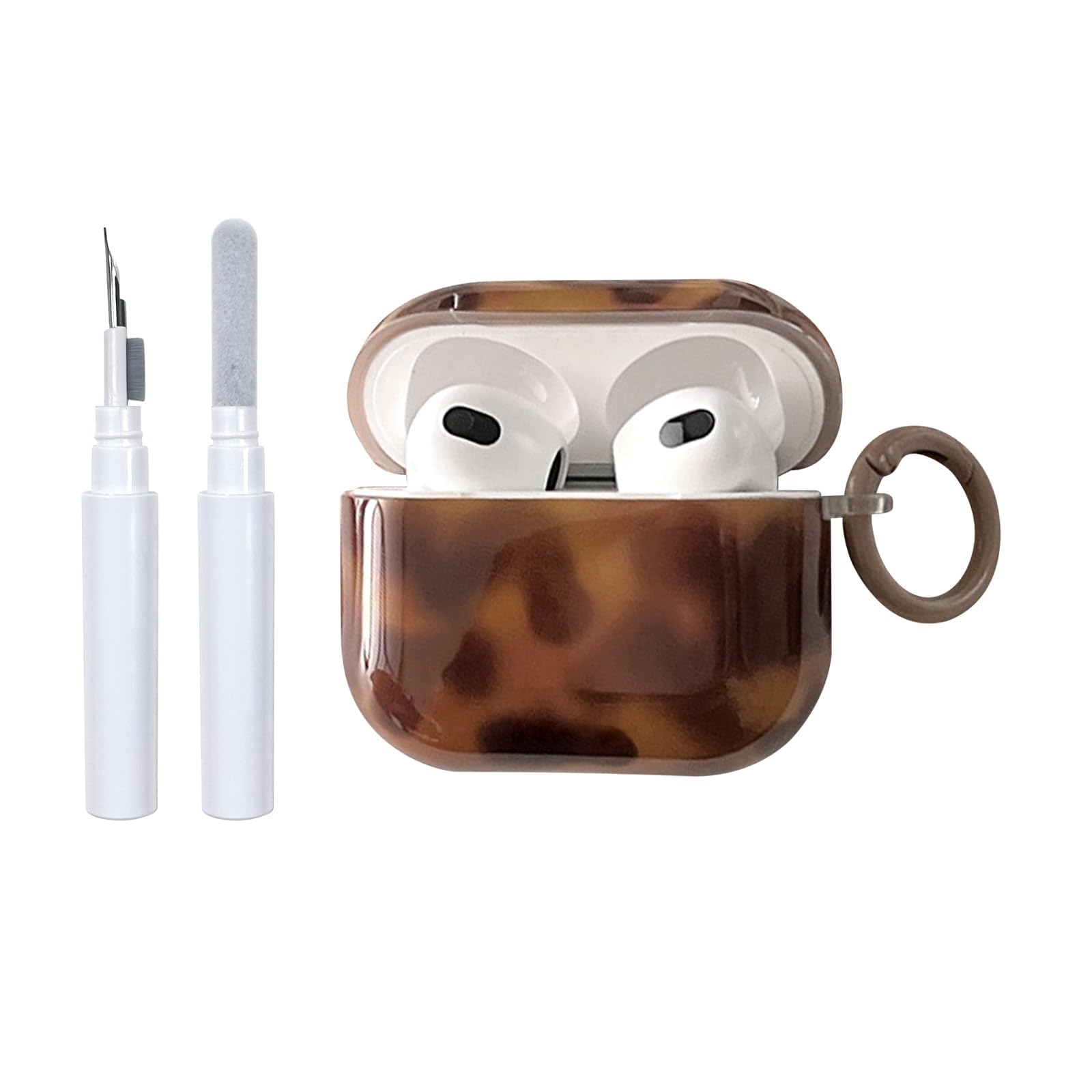 Coque AirPods 4 Génération Antichoc Kit Nettoyage Ambre Motif Brown Design Aesthetic
