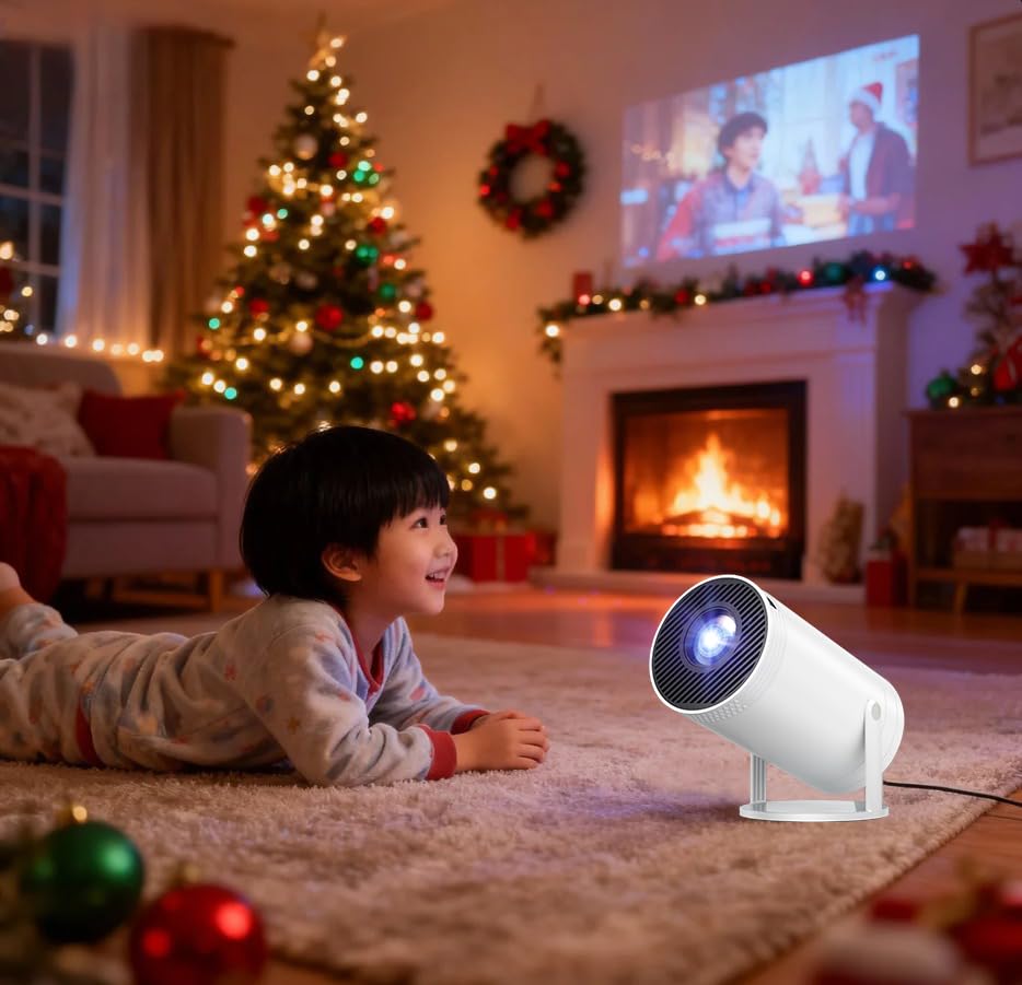 🎬 2025 Premium 4K Mini Projector for Outdoor Movie, Native 1080P Projector