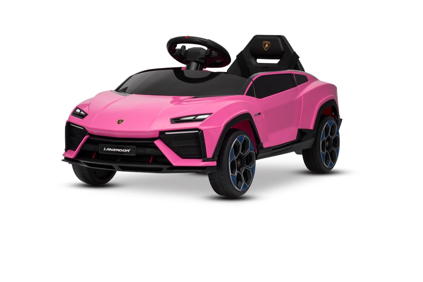 Lamborghini Lanzador elektryczny Ride-on-Auto 12 V z napędem na tylne koła, licencjonowany (jednoosobowy), bateria litowa, oświetlenie LED, szerokie siedzisko, pilot zdalnego sterowania 2,4 GHz