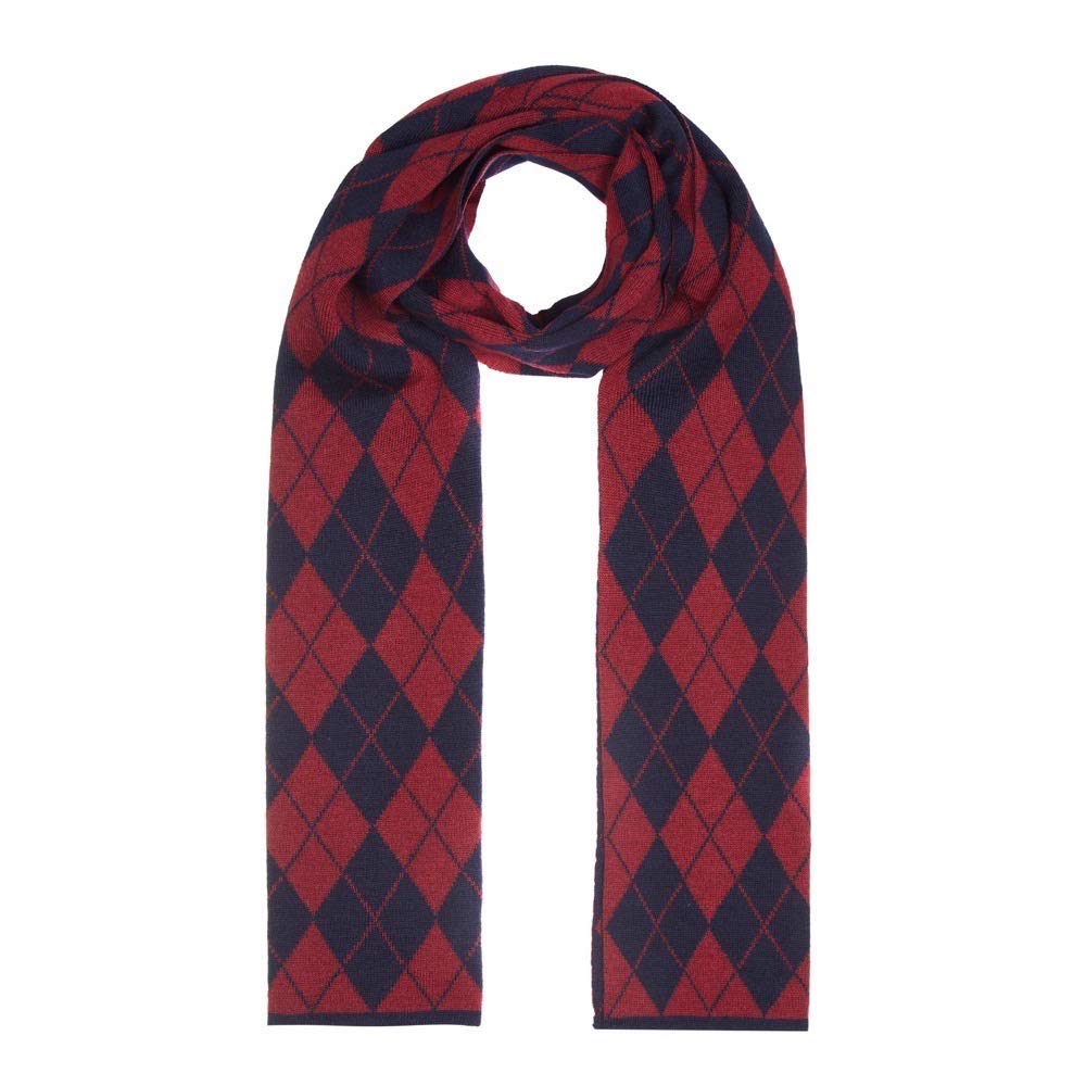 Lona Scott Wool Argyle Scarf, Red