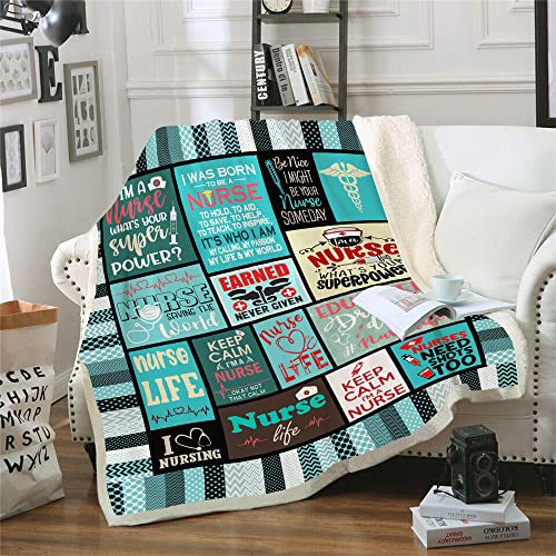 Nurse Gifts Soft Warm Nurse Gifts For Women Throw Blanket,Gifts For Nurses,Nurses Week Gifts ,Soft Fluffy Sherpa Warm Throw Blankets For Bed, Office And Couch (H2,130Cm X 150Cm(51'' X 59'')) #TOP1