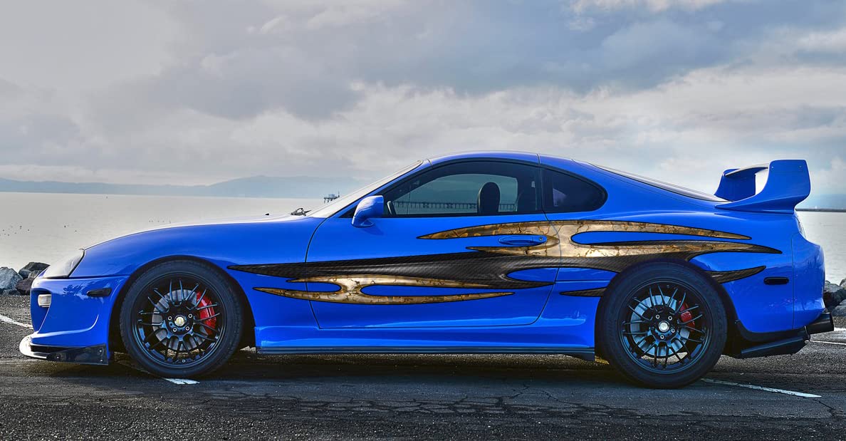 VSgraphics llc3D Tribal Car Sticker Wrap Ripped Metal, Full Color Car Vinyl Design, Tribal Sword Car Wrap, Tribal Sword Street Racing Graphic (22x70), Multi (ZS_1)