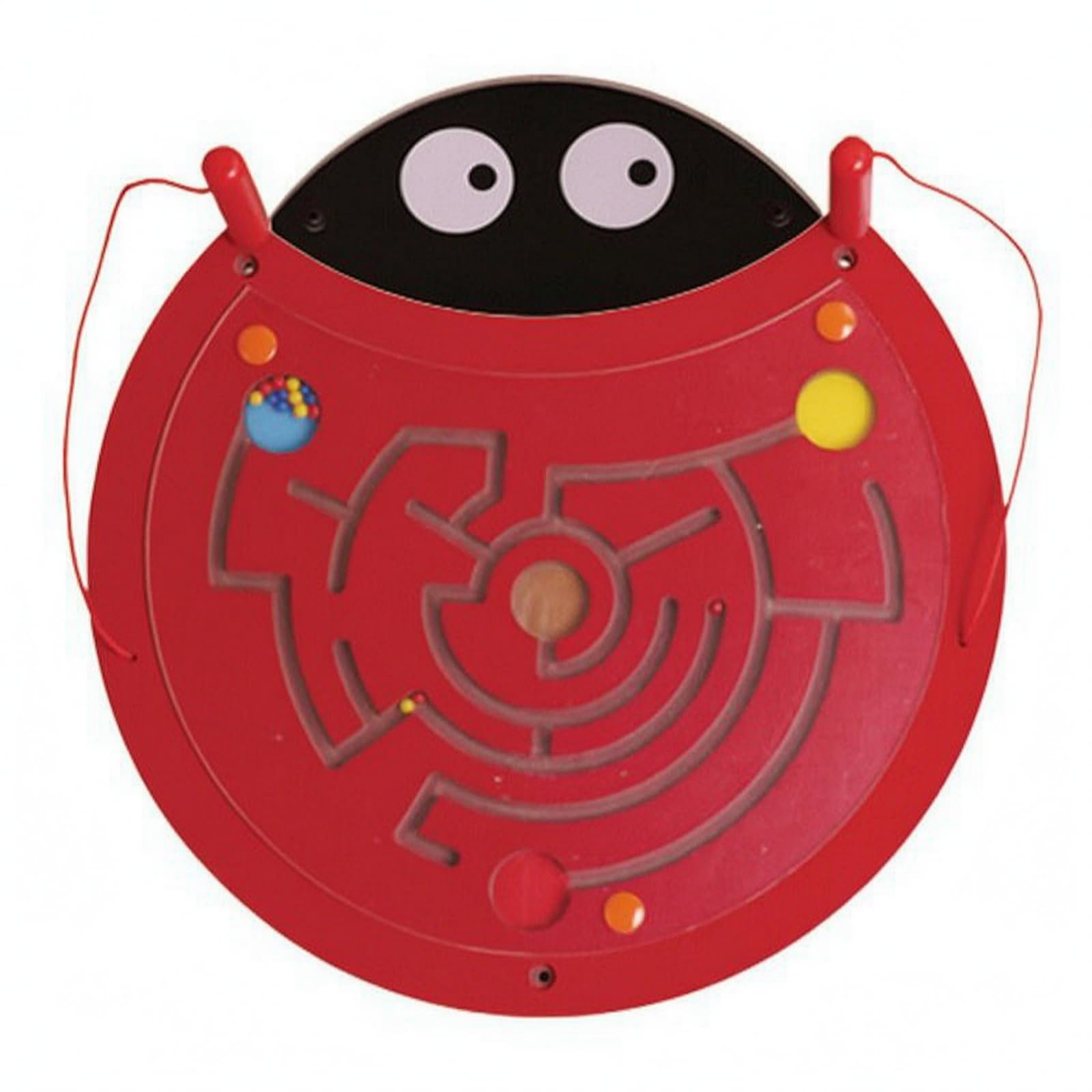 harayaa Children Learning Board Pannello Interattivo Educativo Sensoriale Animale Giochi Legno Pezzi Rotanti Blocchi Coordinazione Muro Adatta a Bambini Sviluppo Motorio Uso Scolastico, Coccinella