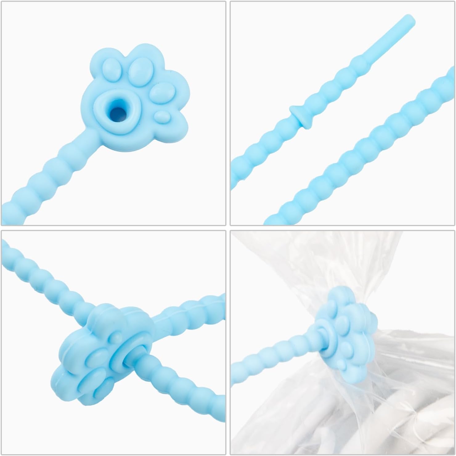 10 PCS Silicone Cable Ties, Reusable Cable Ties Multi-Purpose Twist Ties Cable Organizer Straps Cord Management for DIY Home Office Garden Kitchen