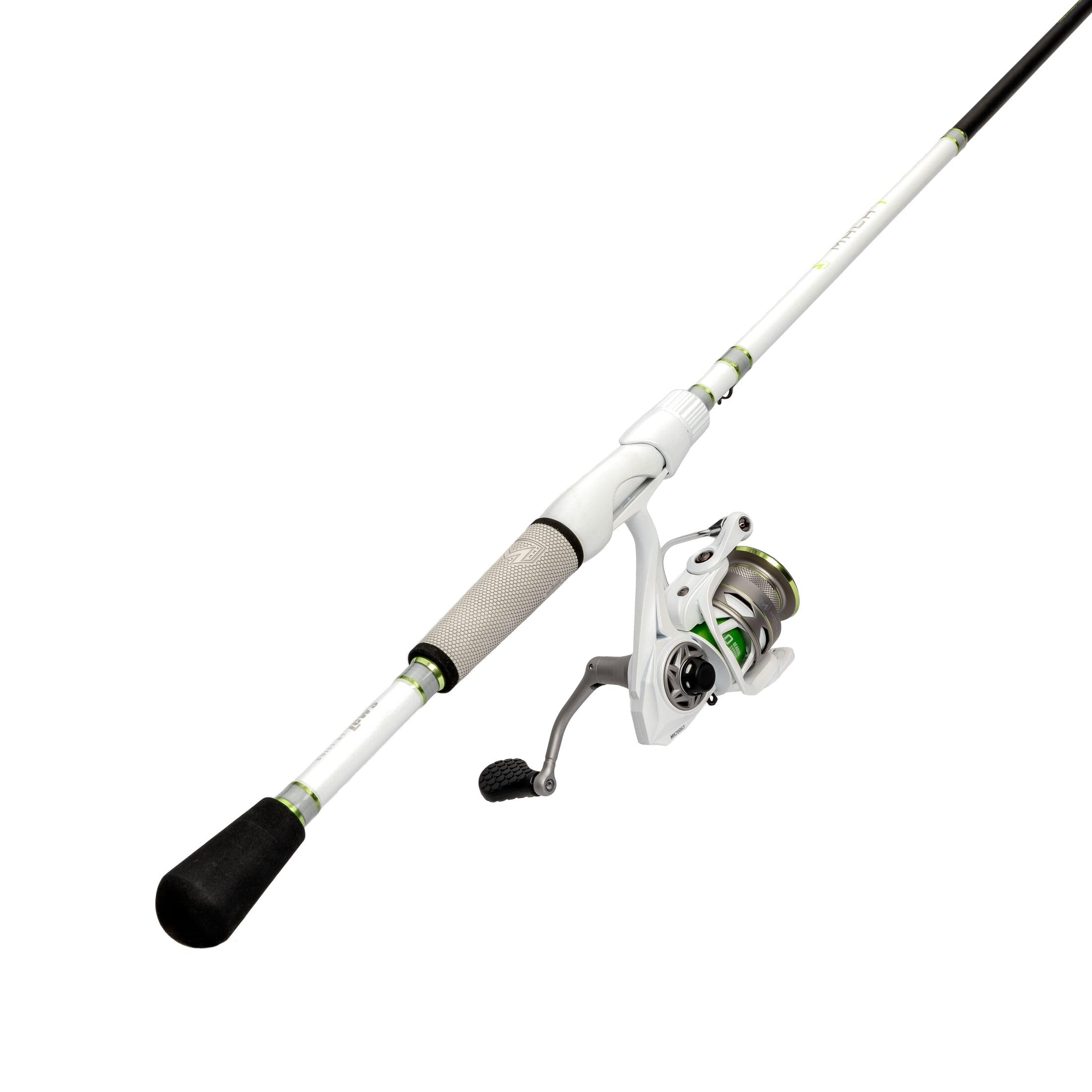 Lew’s MACH 1 Spinning Reel and Fishing Rod Combo, 6-Foot 6-Inch 2-Piece IM7 Graphite Rod, Med-Light Power Fast Action, Size 200 Reel, 6.2:1 Gear Ratio