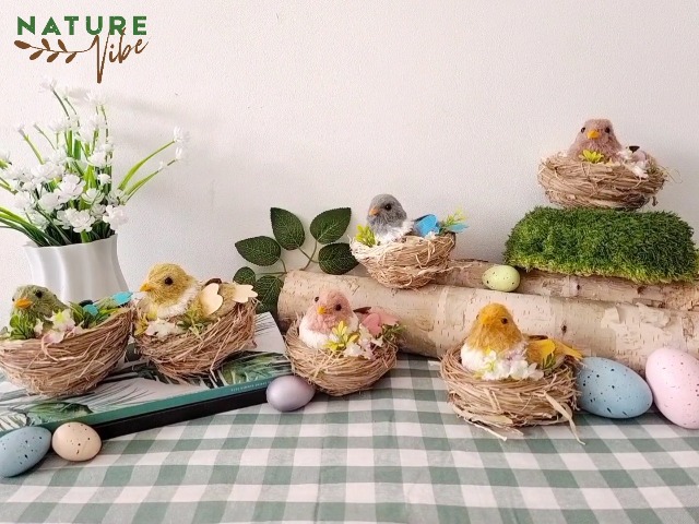 Amazon.com: naturevibe Sisal Bird Nest Easter Decor,Set of 6
