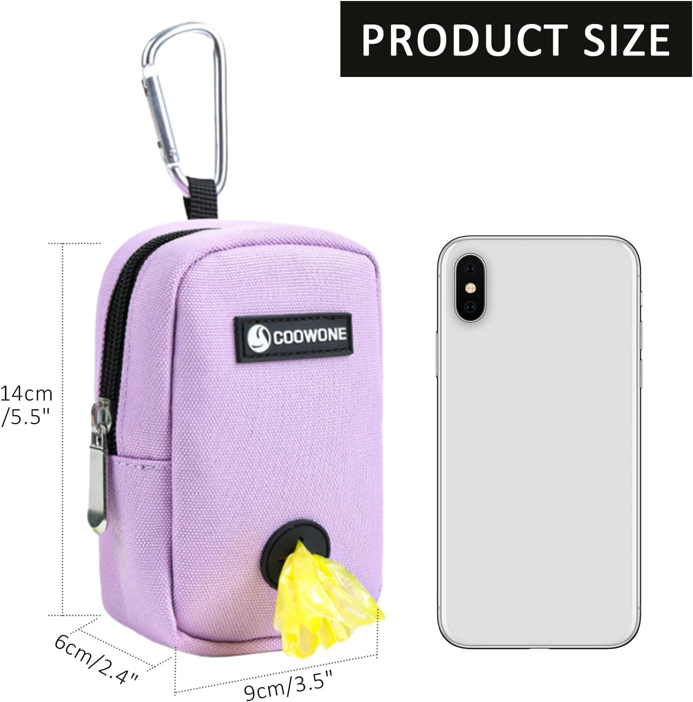 Small Treat Pouch with Dog Bags Dispenser, Portable Walking Bags, Purple image 4