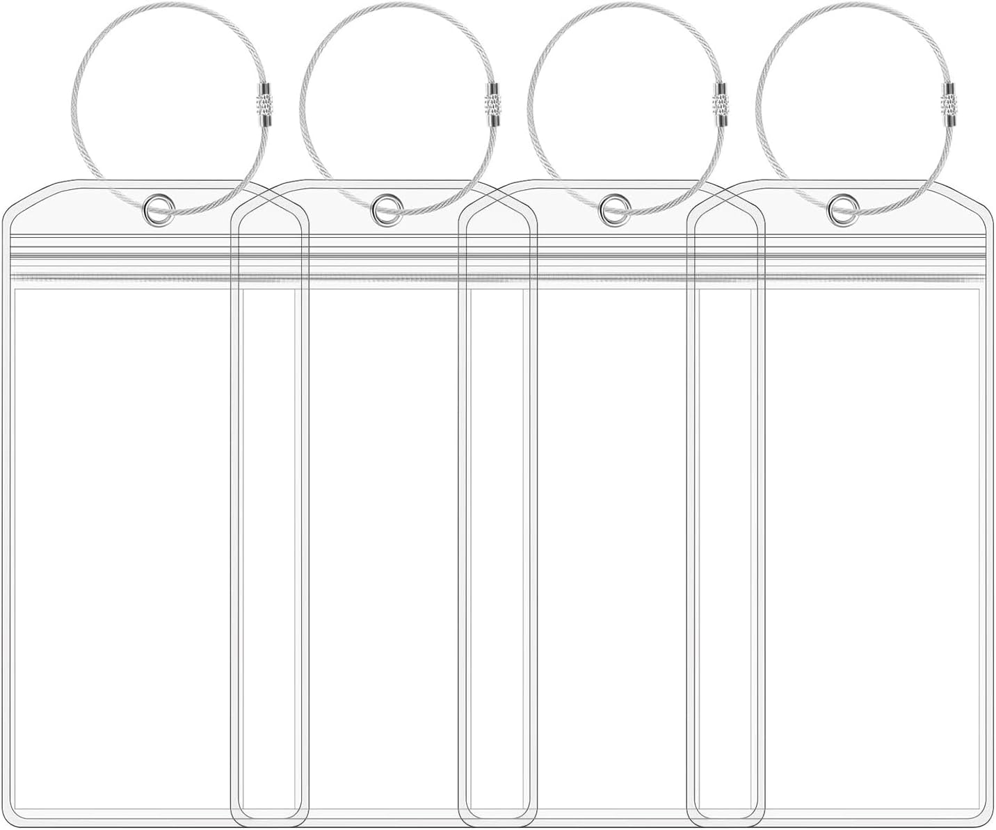 Lonwiner Lot de 4 grandes étiquettes de bagage pour croisière, valise, voyage en avion, valise, porte-nom