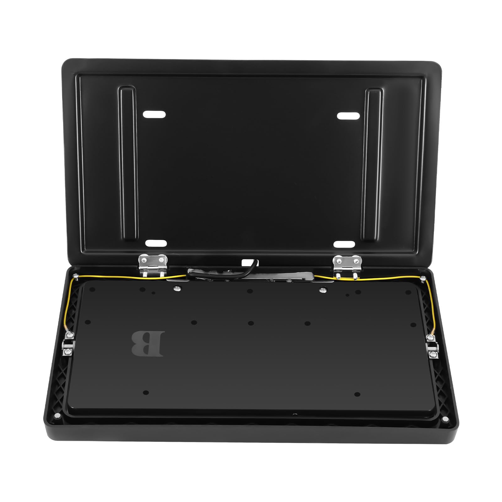 Remote Control License Plate Frame, 30-50m Wireless Range, 2 PCS Anti-Theft Universal License Car Plate Frame, Fits 11.8x5.9in Plates, Black