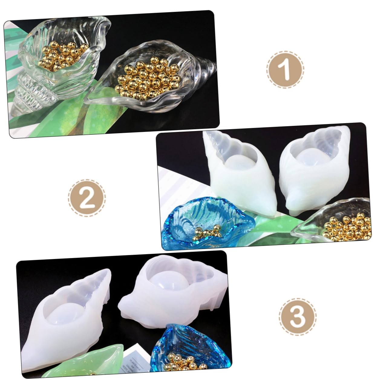 3stücke Conch Silikonform Für Epoxidharz Aufbewahrungsbox Handgemachte Silikonform Für Kreative Bastelprojekte Zur Aufbewahrung Von Schmuck Und Kleinen Gegenständen