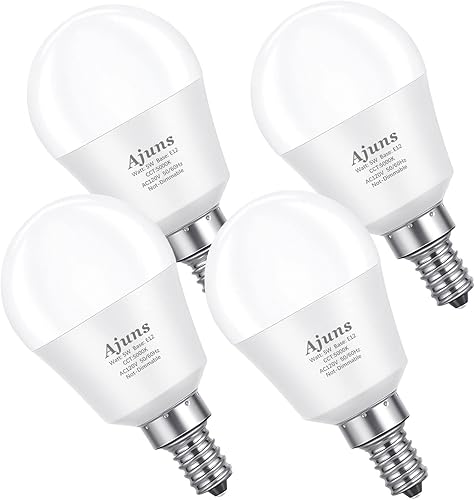 Ajuns Bombillas LED para ventilador de techo de 40 W equivalentes a 120 V E12, bombilla LED para candelabro de 5 W, luz diurna blanca de 5000 K,