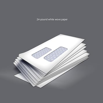 Amazon Basics #9 Security Tinted Double Window Envelopes for Invoices and Documents, Self-Seal, 3-7/8 x 8-7/8, White, 500-Pack