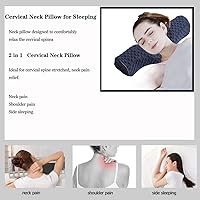 Vista 2 de Almohada cervical para el cuello para aliviar el dolor de dormir, almohada cervical de espuma viscoelástica para aliviar el dolor de cuello rígido