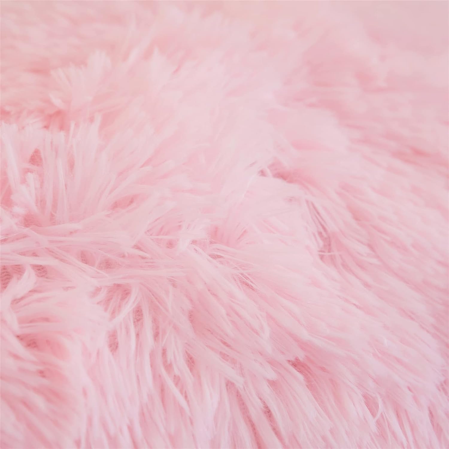 Faux Fur Throw Pillow Covers, Fluffy Soft Fuzzy Decorative Pillow Cases Cute Pillowcases for Home Bedroom Living Room, Zipper Closure, Set of 2 (Pink, 18x 18)