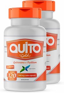 Kit Com 2 Quito Gold - Quitosana Com Psyllium 120 Cápsulas de 700mg Promel
