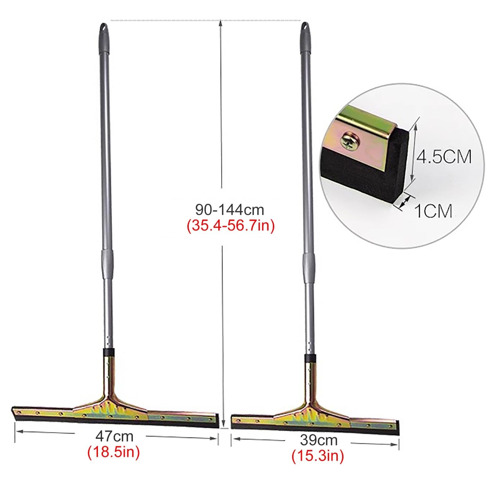 Escobilla de goma pista de tenis Patio Cubierta Al Aire Libre Interior Escobilla De Goma Para Suelos Con Mango Extensible, Limpiaparabrisas Eliminador De Agua Para Paredes Y Pisos De Ducha De Azulejos