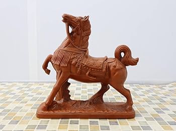 Amazon.co.jp: 骨董古美術高さ約34cm｜馬干支焼き物置き物陶器