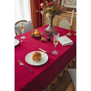 Amazon.co.jp: テーブルクロス 赤 ベロア 無地 135×135 正方形の