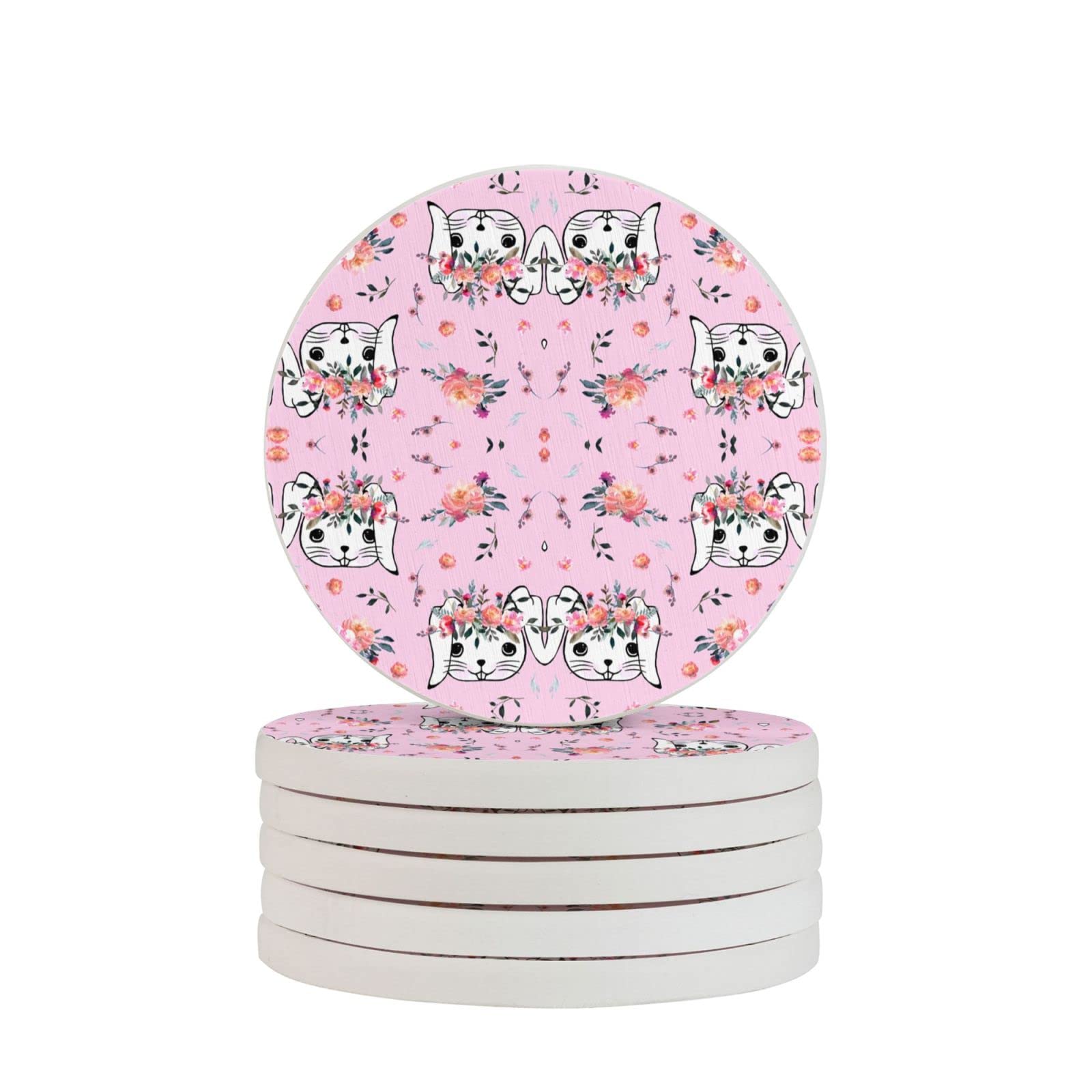 Easter Bunny Four Pieces Drink Coaster for Tabletop Protection Place Mats for Home Decor