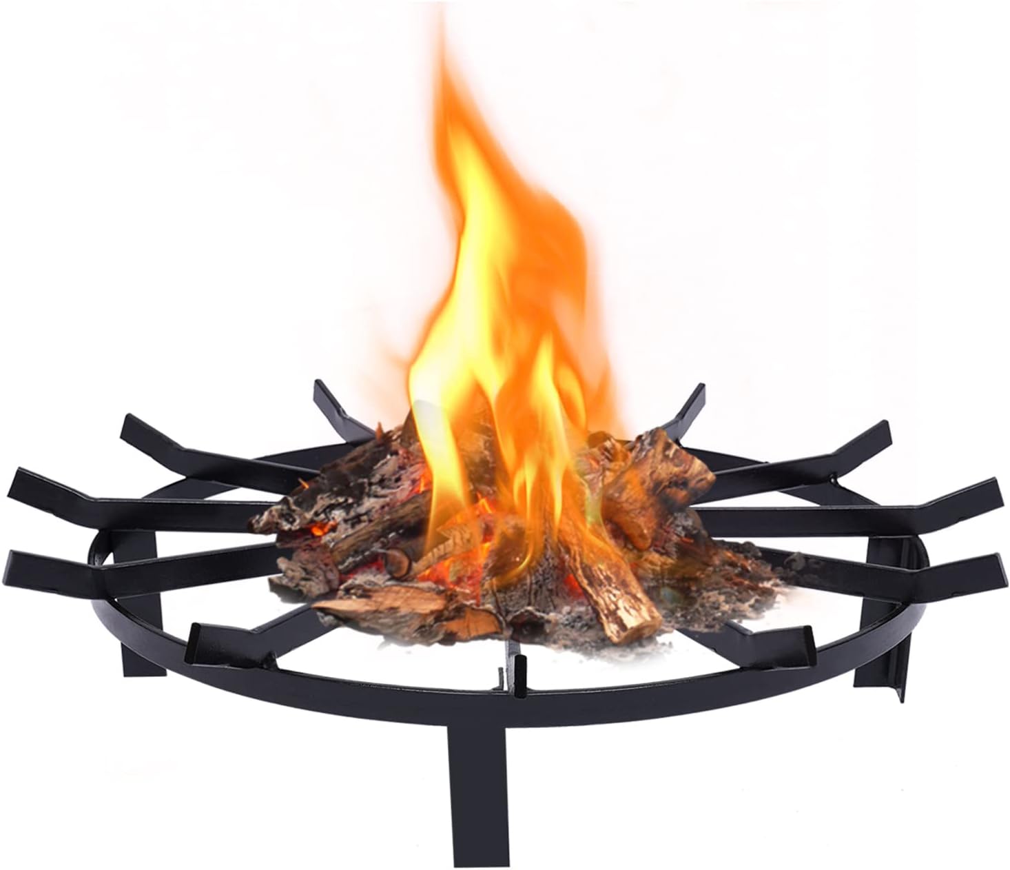 24" Fire Pit Grate Metal Round Firewood Log Grates 12 Iron