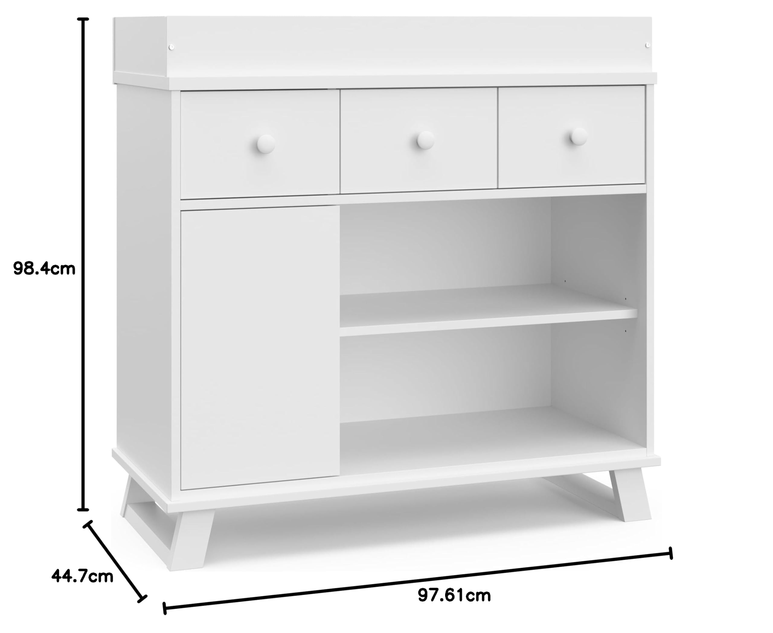 StorkCraft Modern Fasciatoio, Legno, Bianco, 2 cassetti