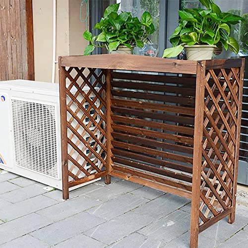 Support plantes extérieur et cache-climatiseur bois avec étagère - 3