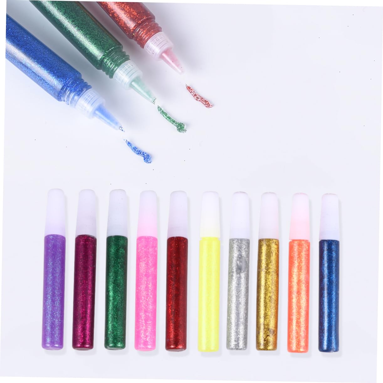 NUOBESTY Stylos À Colle Scintillants Écologiques - 5 Lots De 50 Pièces - Parfaits Pour Les Professeurs Les Étudiants Et La Décoration