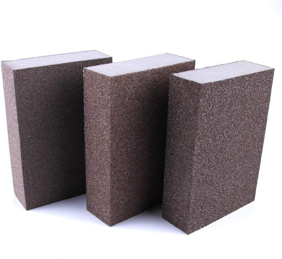 Sanding Sponges Sanding Blocks of Coarse Medium Fine(80 100 120 Grit) for Wood Furniture Finishing Drywall Painting Automotive Polishing and Pot Pan Metal Sanding Brush Glasses Dry or Wet Sanding