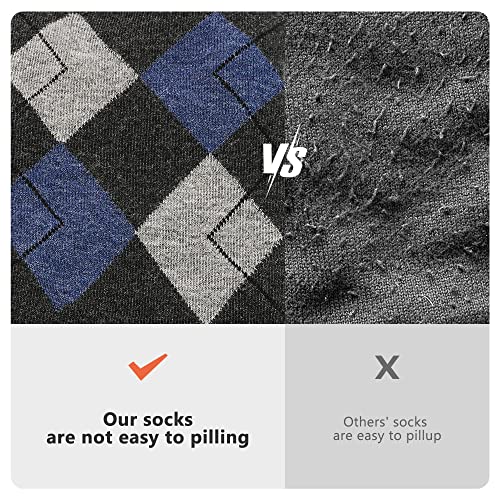 Fandecie Men's Dress Socks Funky Colorful Crew Socks Casual Cotton Patterned Socks 6 Pair Pack For Shoe Size 9-13 #TOP5