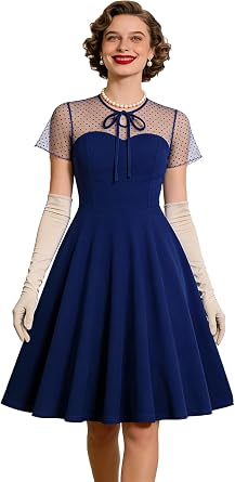 Womens 50s Retro Vintage Swing Cocktail Party Dress 1950s Rockabilly Prom Dress