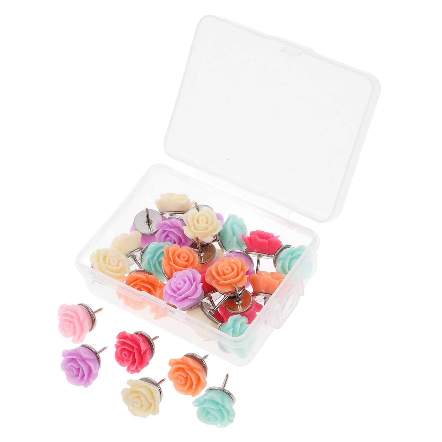 Operitacx 150stücke Dekorative Blumen-pinnnadeln Aus Resin Austauschbare Daumenstecker Für Korktafeln Praktische Und Stilvolle Reißzwecken Farben Für Zuhause Und Büro