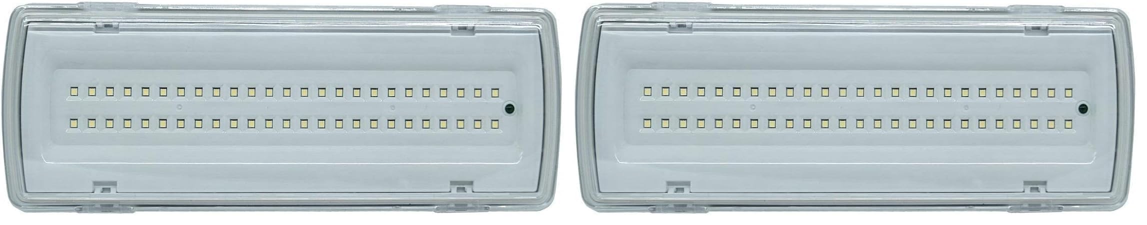 SQUADO - Lampada di Emergenza con 50 Led Completa di Incasso + Batteria Luce Bianca 4 W [Classe di efficienza energetica A] (Confezione da 2)