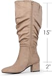 Robe de veau extra large pour femmes Bottes de slouchy Suede Block Talon