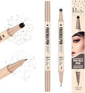 Freckles Pen 2 in 1 Freckles Stamp with Two Tips, and Eyebrow Pencil Eyeliner Simple, with Precise Tip in 15° Natural Makeup for All Skin Types #02