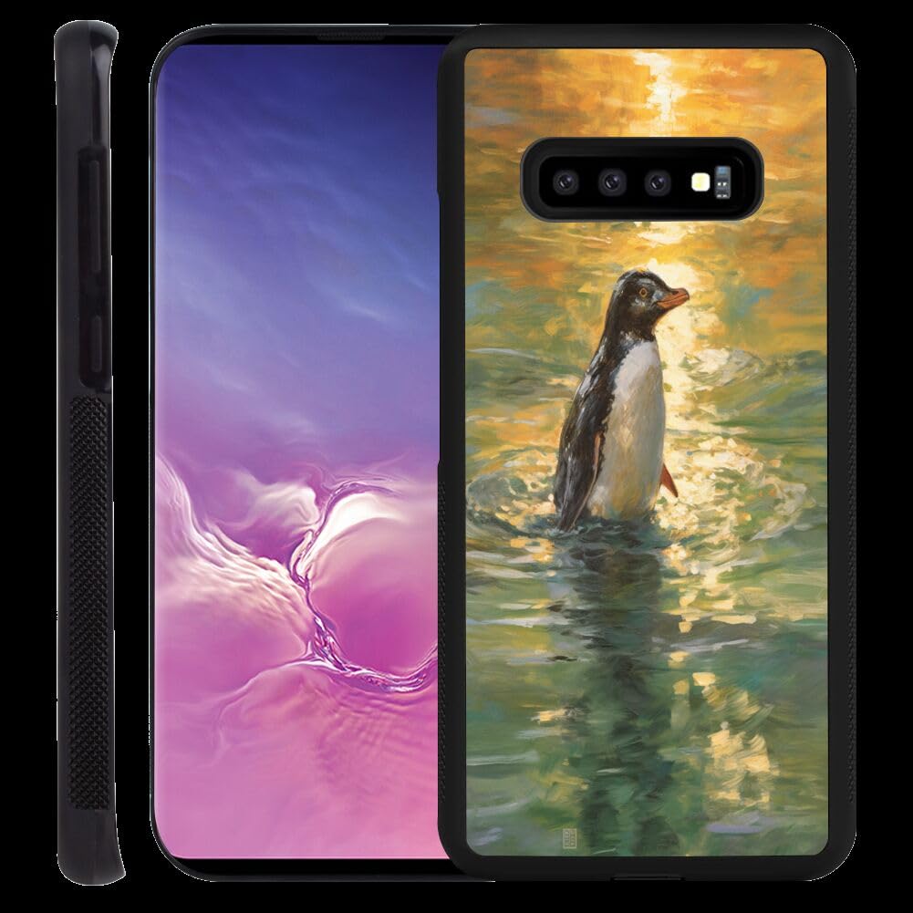 Black TPU Case Fits Samsung Galaxy S10 with Penguin-aa7 Pattern Design Black Soft TPU Slim Fit Anti Scratched Protection Cover Case for Samsung Galaxy S10