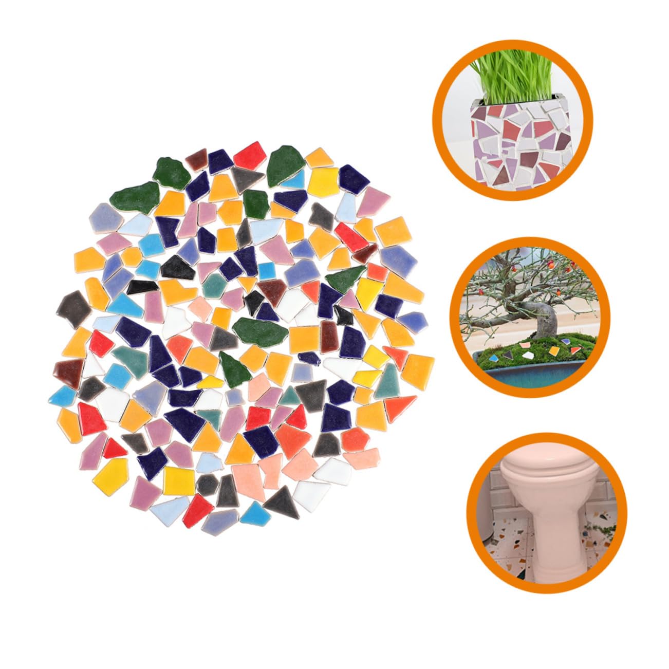 HOMSFOU 1bolsa Azulejos de Mosaico Azulejos de Cerámica para Manualidades Piezas de Cerámica Rotas Suministros para Arte de Bricolaje para Macetas y Proyectos de Mosaico