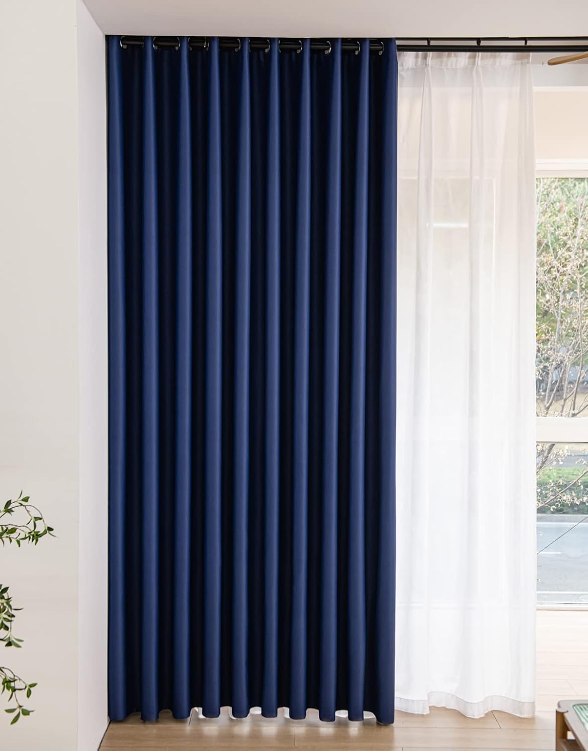 Window Navy Blue 100% Blackout Curtains for Bedroom 72 inches Long 2 Panels Set Grommet Blackout Drapes Energy Saving Noise Reducing Thermal Insulated for Bedroom Living Room Nursery